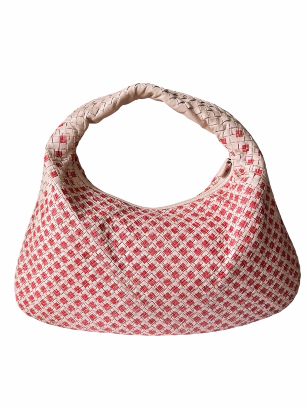 Bottega Veneta Large Veneta Hobo Pink Red Bicolor Intrecciato Leather